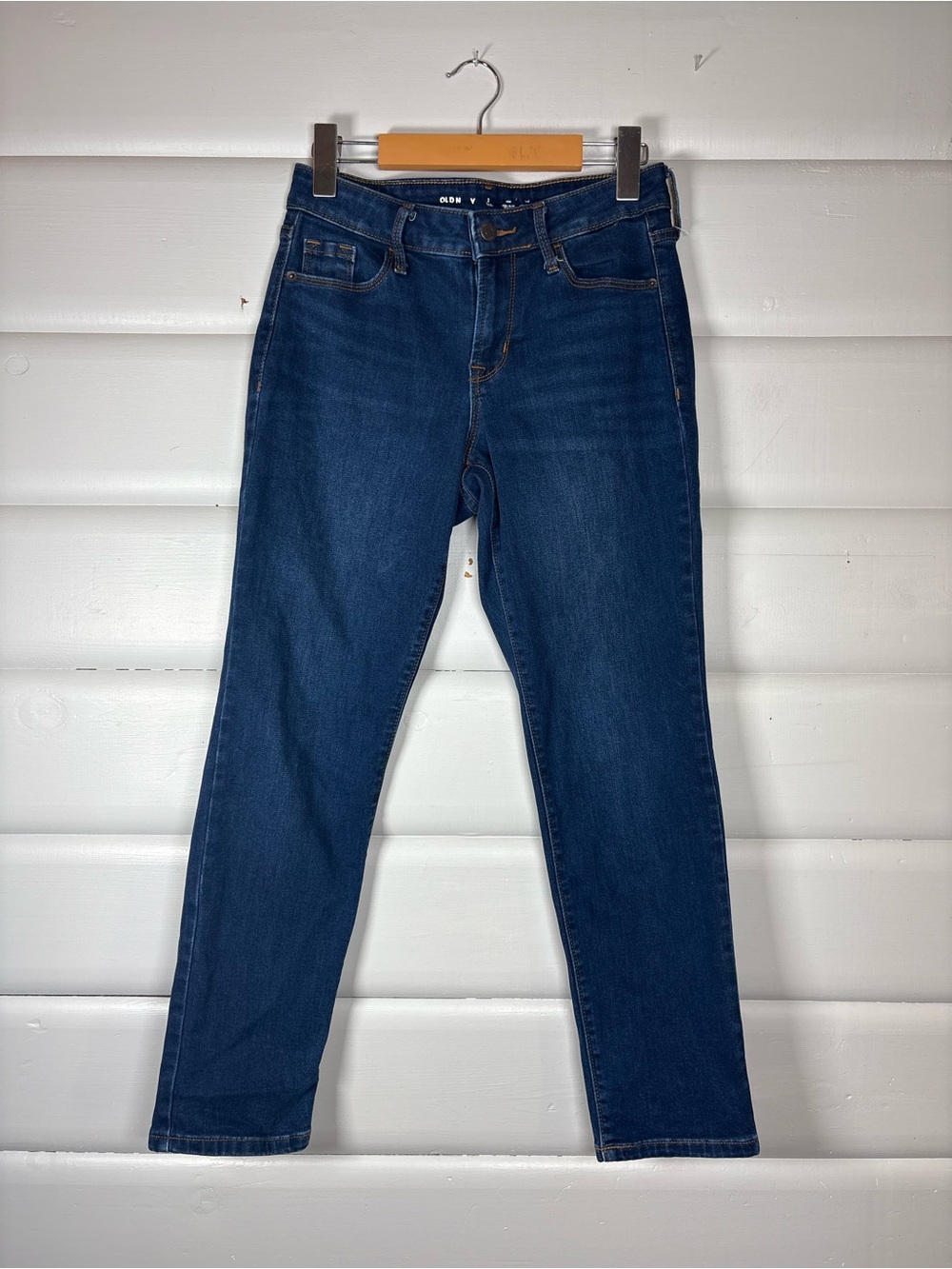 Old Navy Power Slim Straight Jeans Size 2 Short Dark Wash 27”